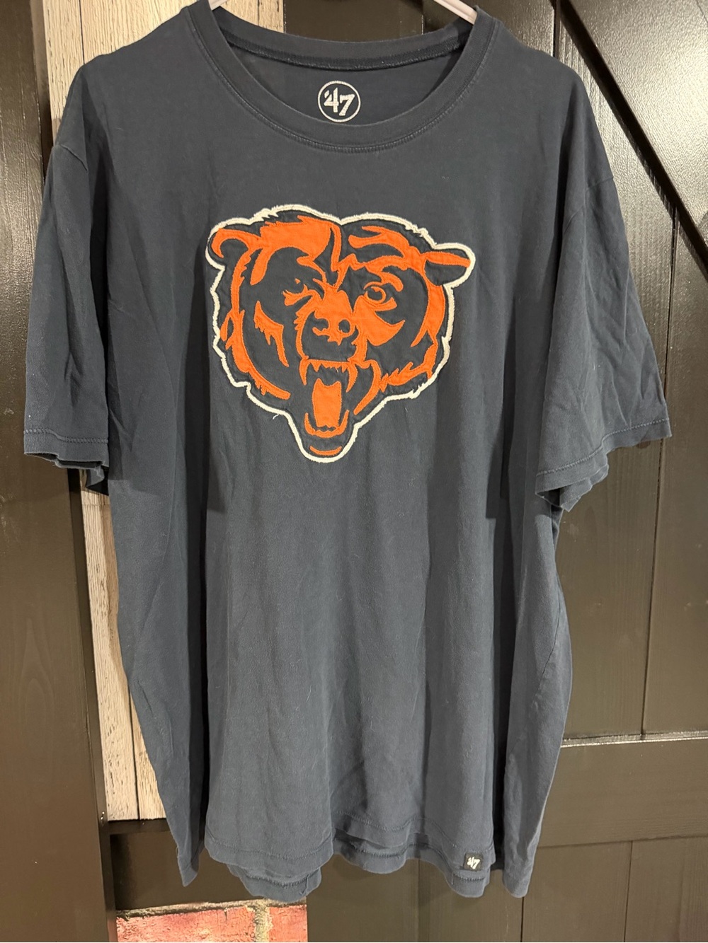 47 Navy Tee with Orange Bear Head Graphic